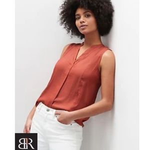 Banana Republic Sleeveless Blouse Copper Clay Like New Coral Rust Pumpkin Tank